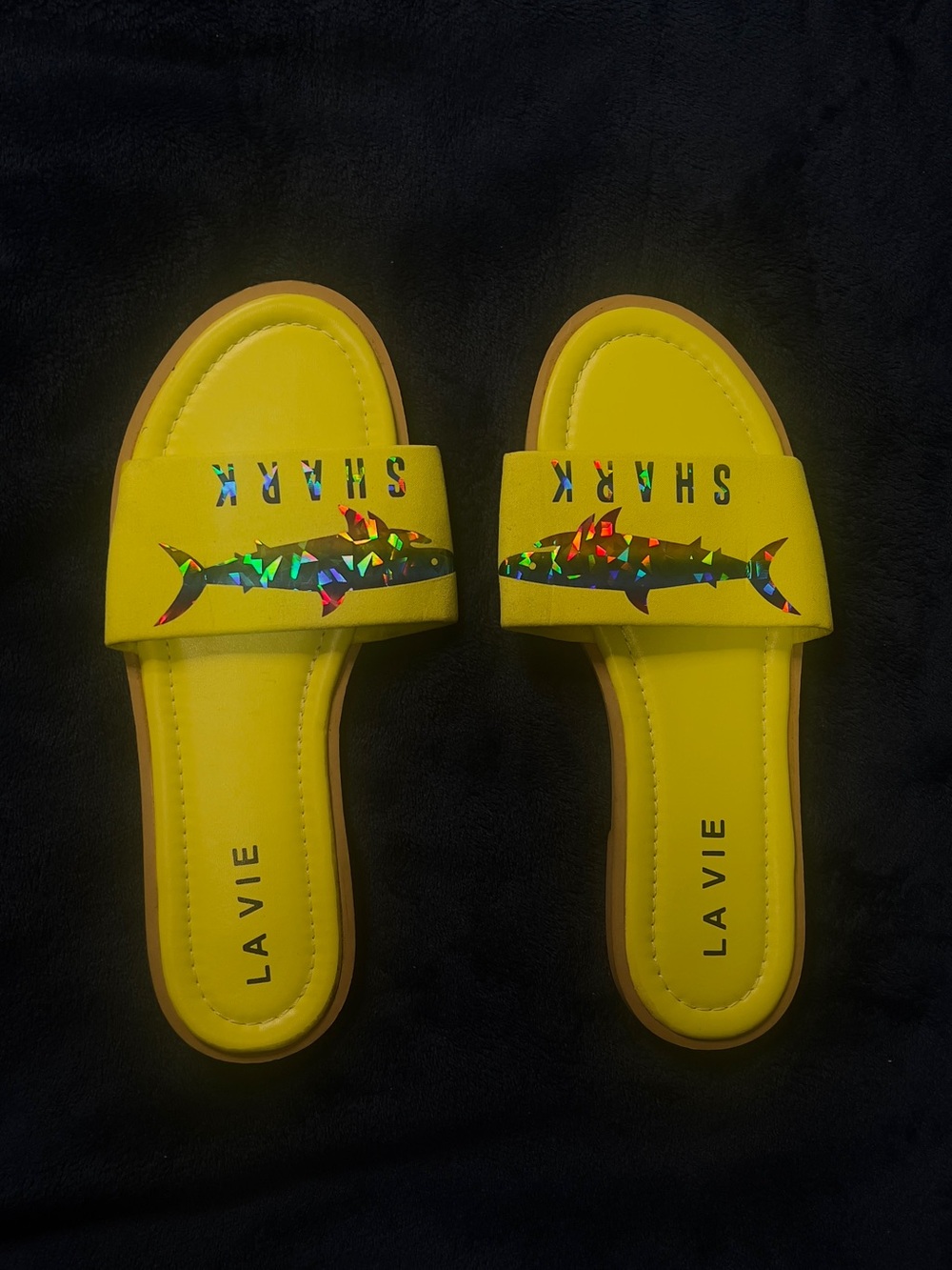Women's Yellow Shark Slide Sandals